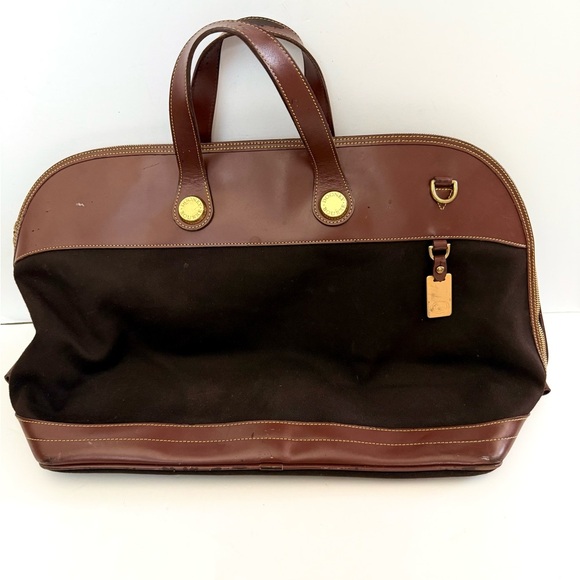 Vintage Dooney & Bourke Travel Overnight Bag Cabriolet Leather Duffle Weekender - Picture 1 of 13